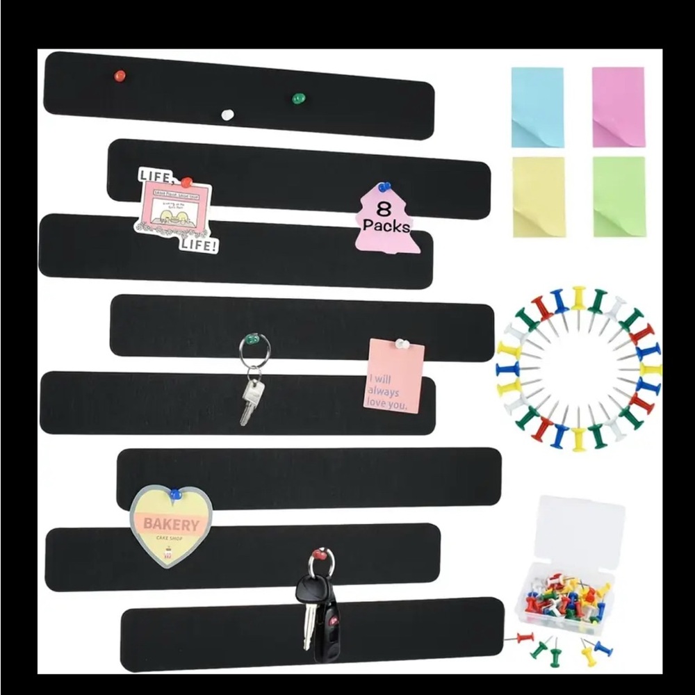 8pcs Self-Adhesive Cork Board Bar Strips